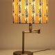 Recycled vintage lamp — with a swivel arm, fluted floral shade