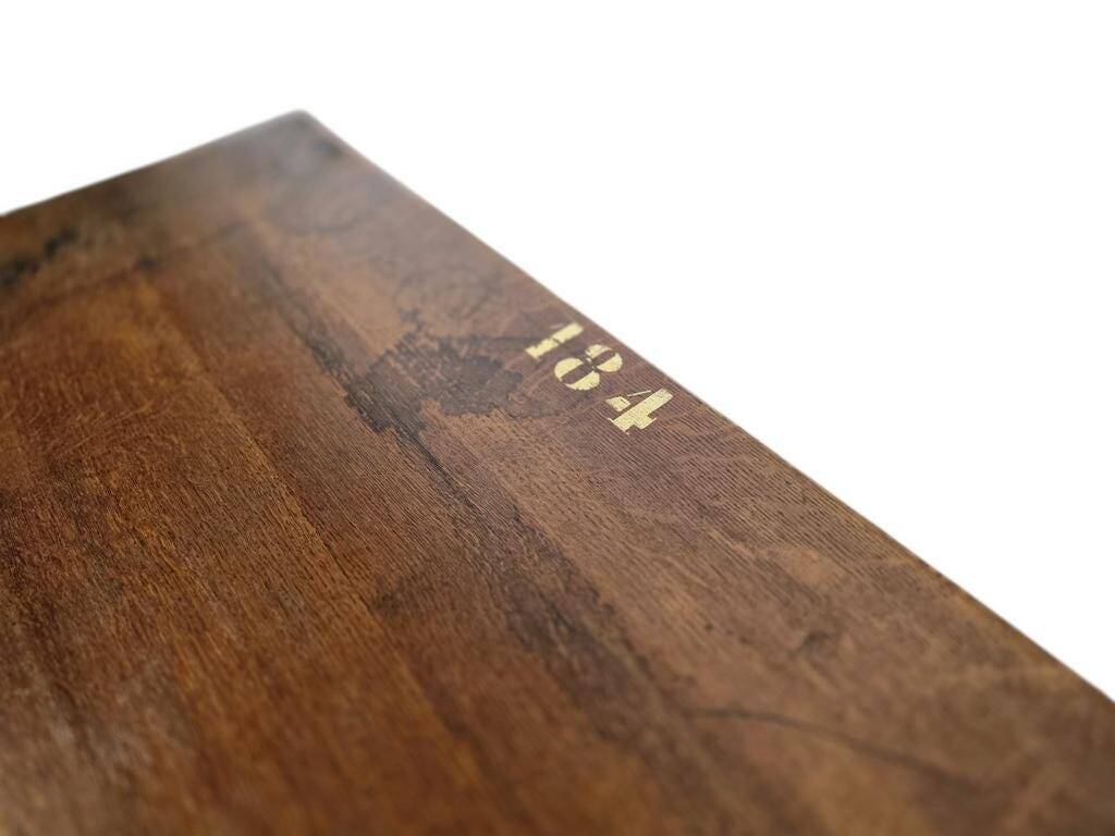 Vintage wooden high table / bar table / laboratory table