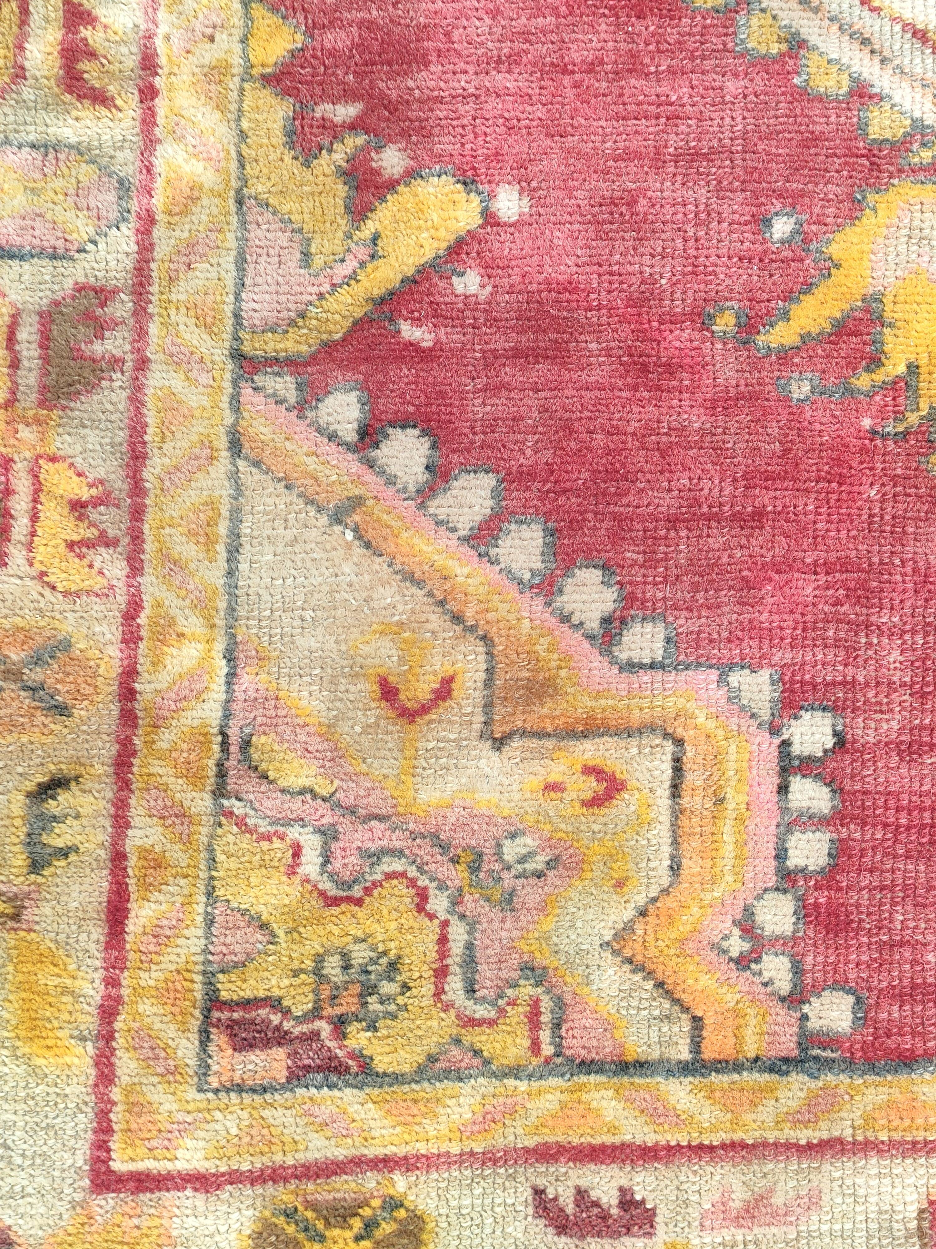 Tapis patiné orient laine fait mai 166 cm x 95 cm