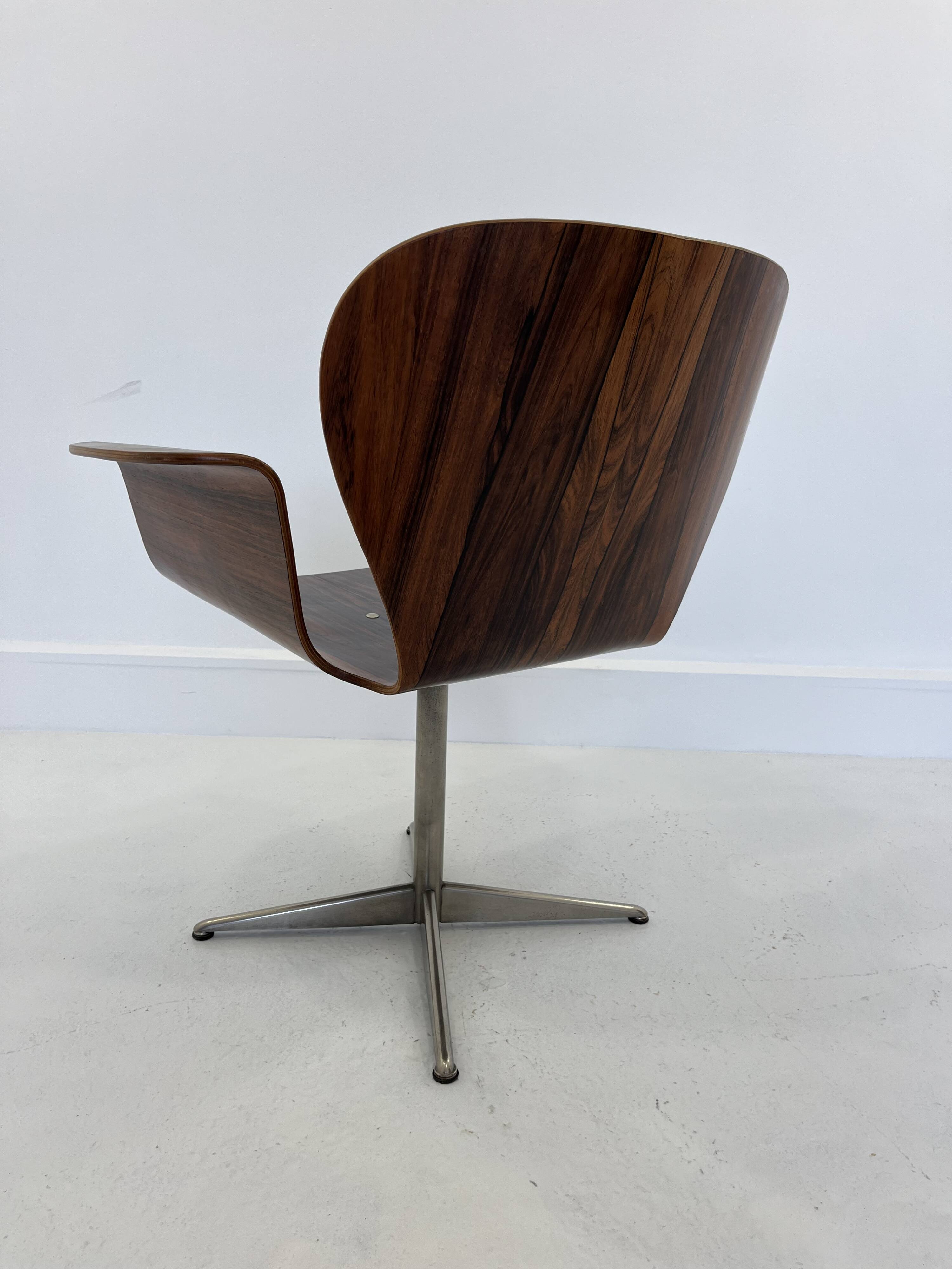 Mid-Century Plywood Focus Chair by A. Belokopytoff for Westnofa