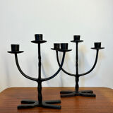 Brutalist wrought iron candlesticks from the 60s