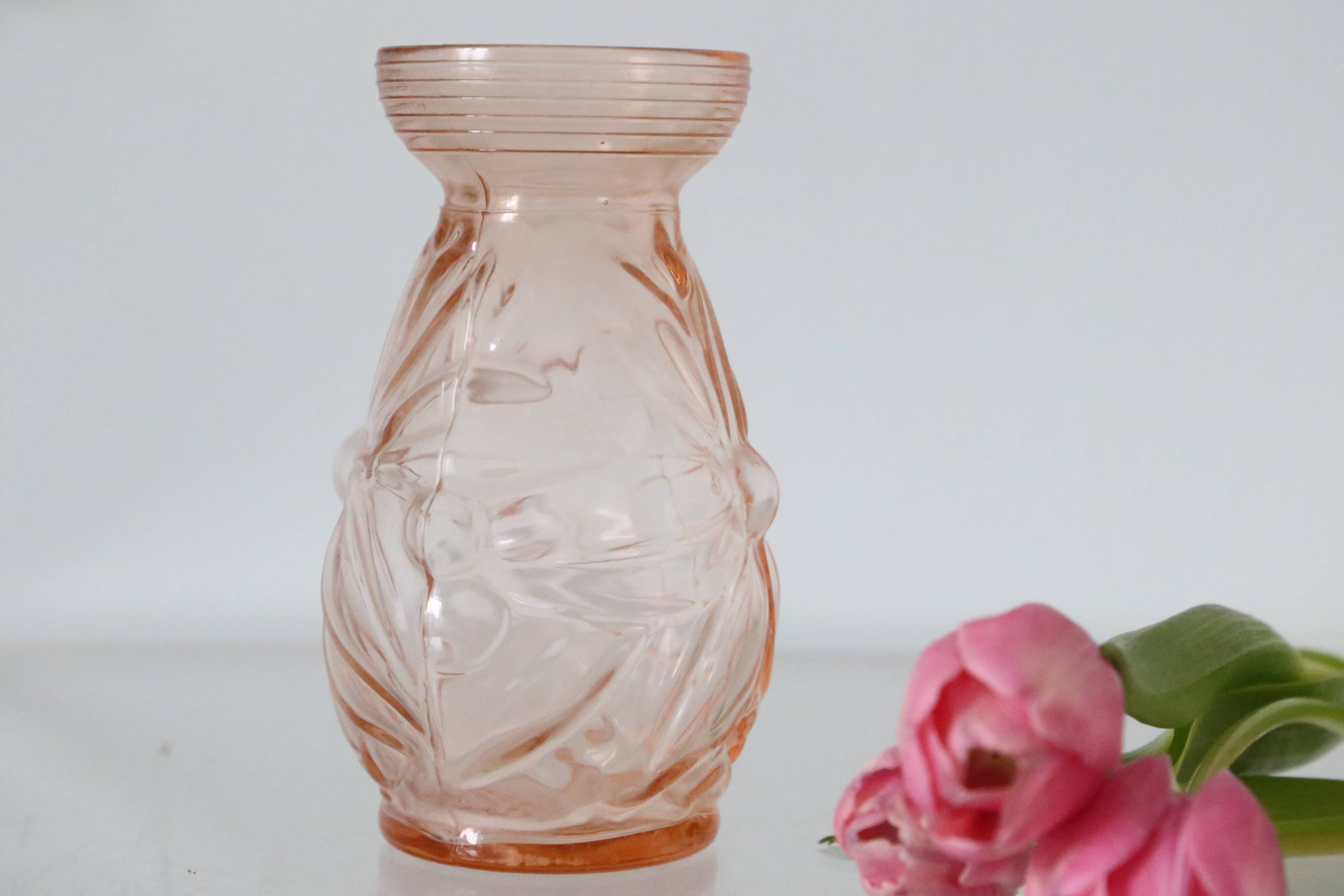 Little hyacinth vase in molded glass, vintage