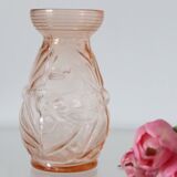 Little hyacinth vase in molded glass, vintage