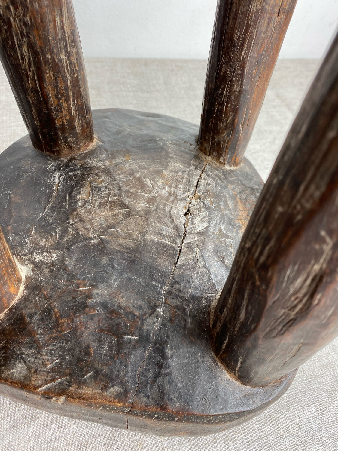 Lobi stool, made of solid wood, unique piece