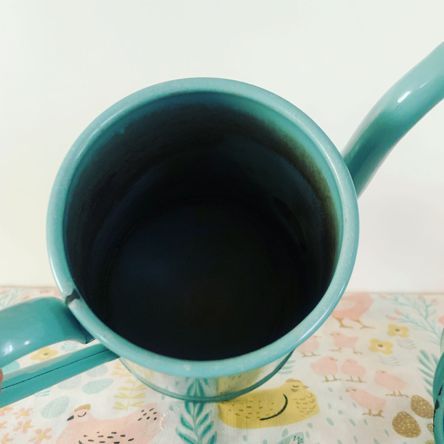 Vintage green enameled coffee pot