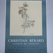 Poster christian bérard for the exhibition "autour de colette", lithograph mourlot, 64 x 47 cm.
