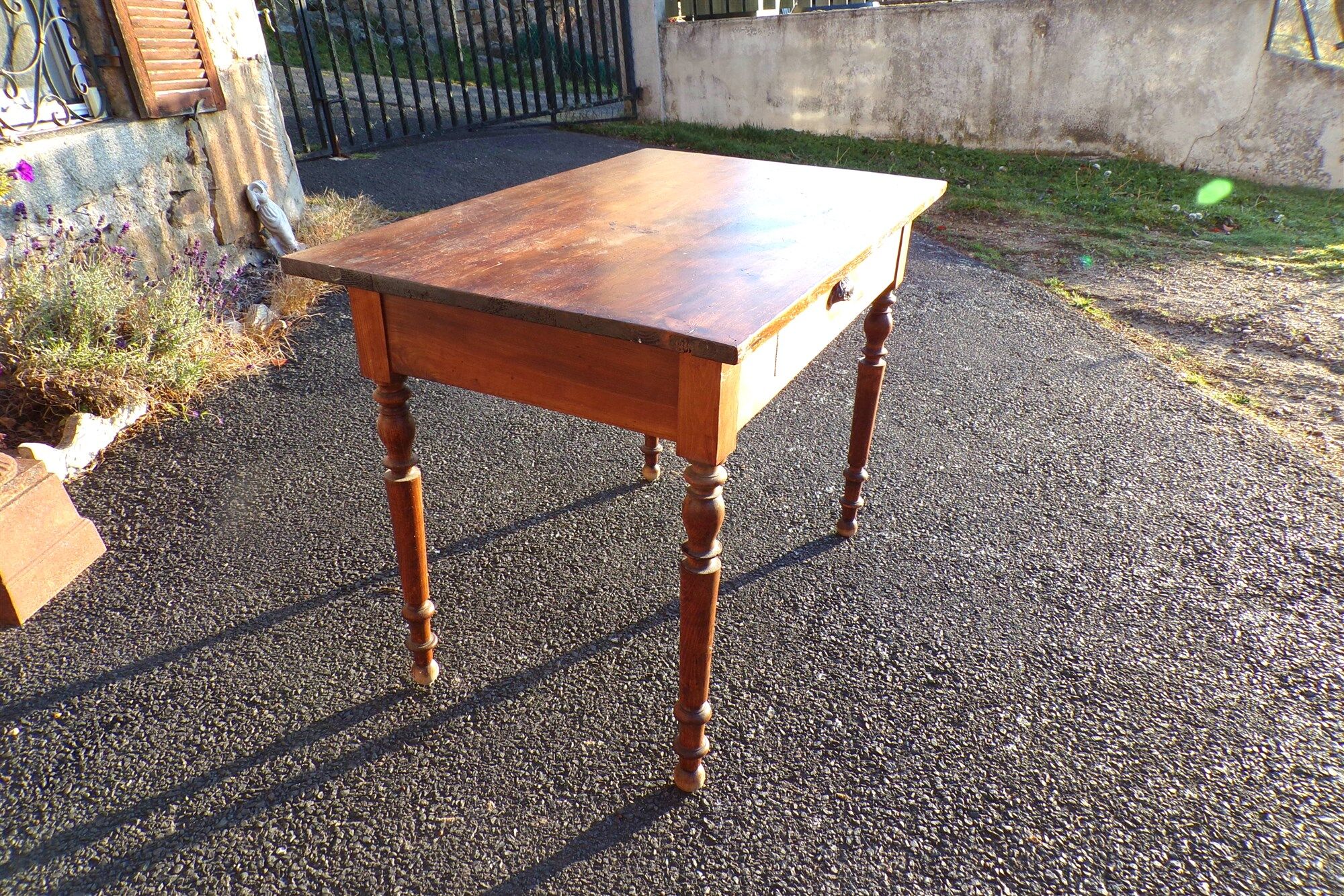 Small farm table with drawer