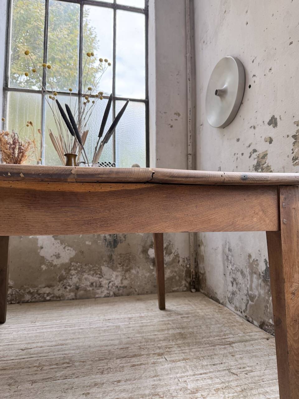 Large “square” oak farmhouse table 1950