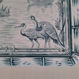 Creil and Montereau trivet with Japanese decor