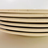 5 earthenware plates burgundy décor, kitchen