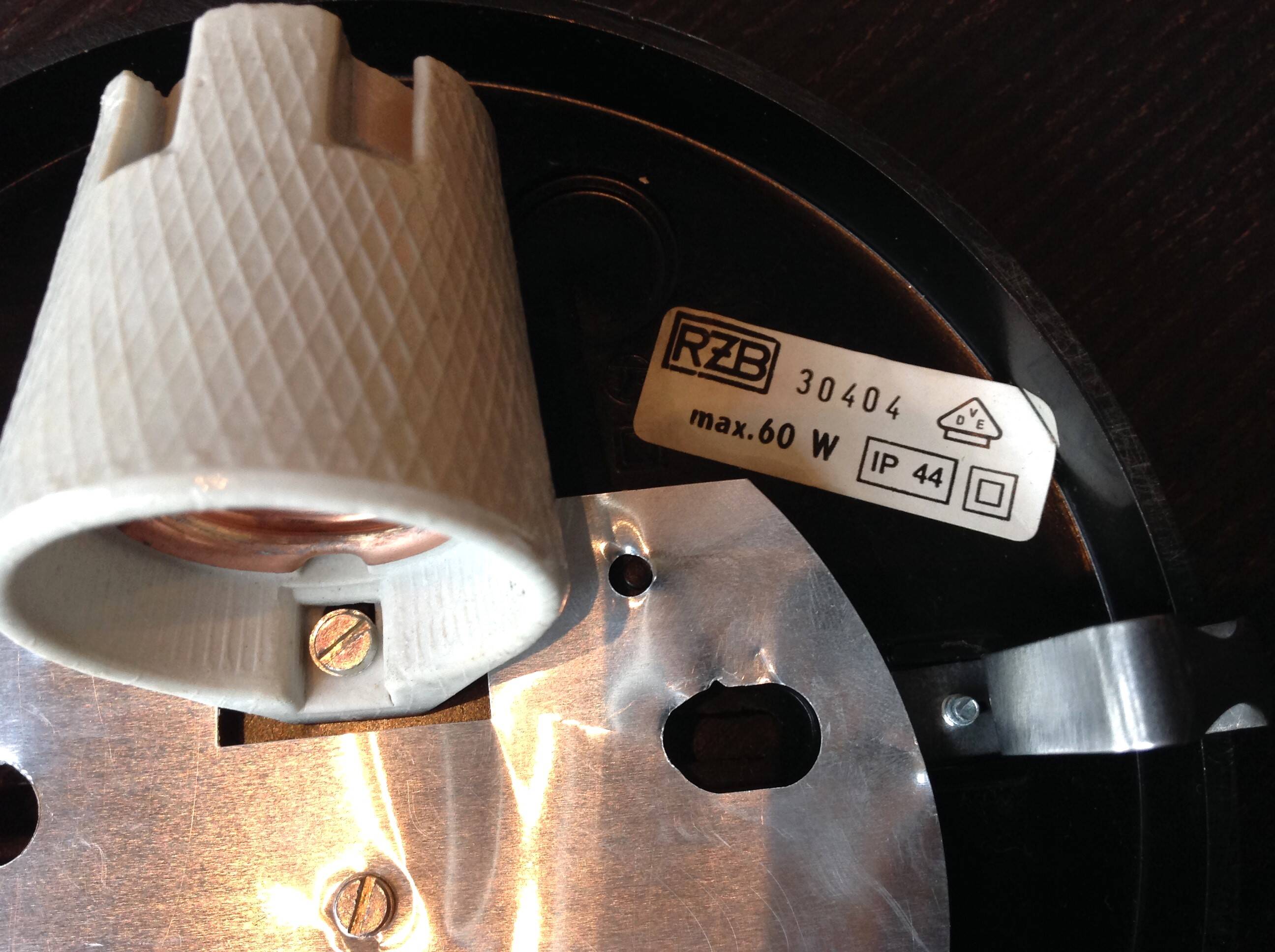 Square diamond-tipped glass ceiling light by RZB Leuchten / vintage 60s-70s