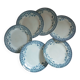 6 antique flat plates in ironstone