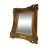 Miroir rectangulaire en bois doré décor style rocaille 28x35cm