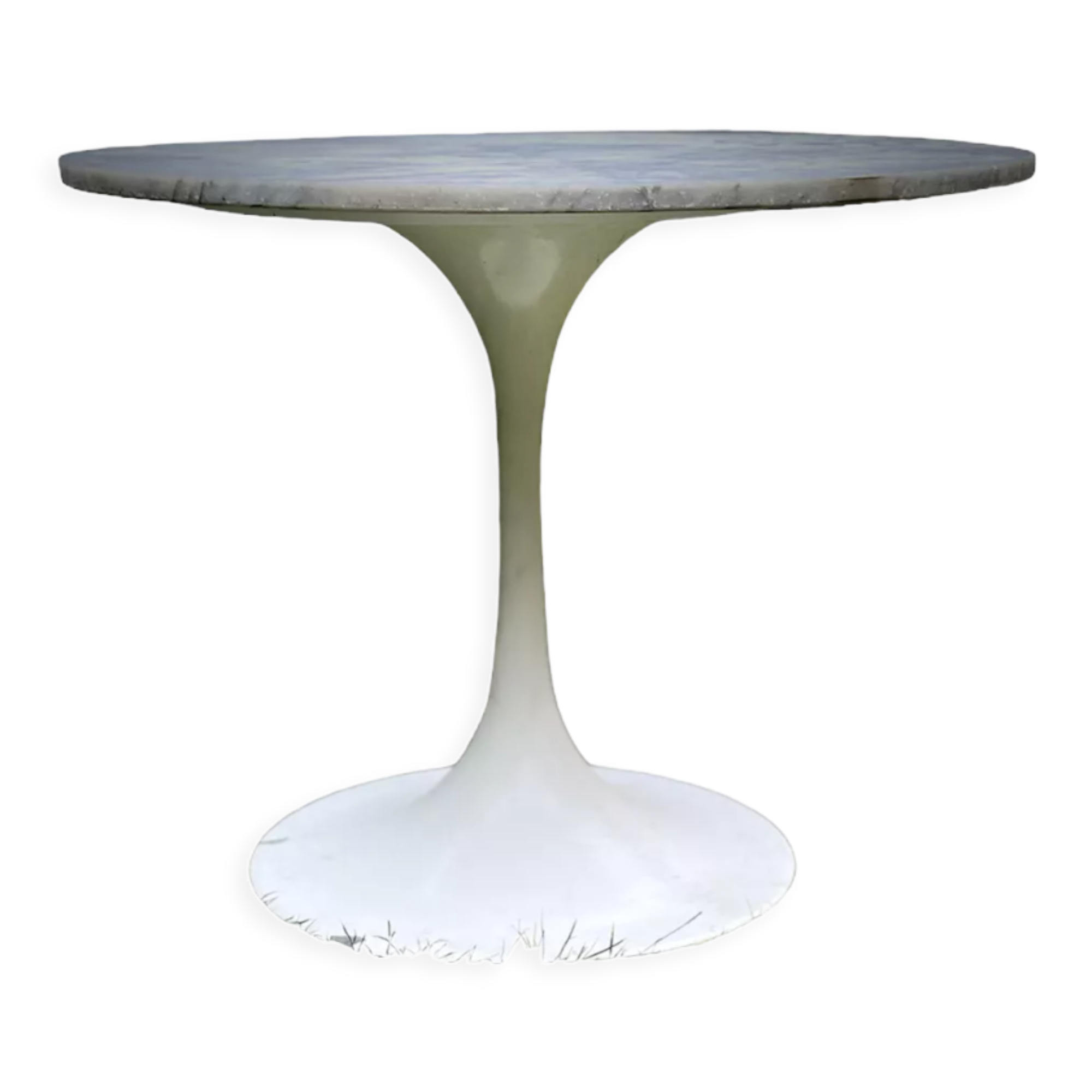 Table design pied tulipe dessus marbre