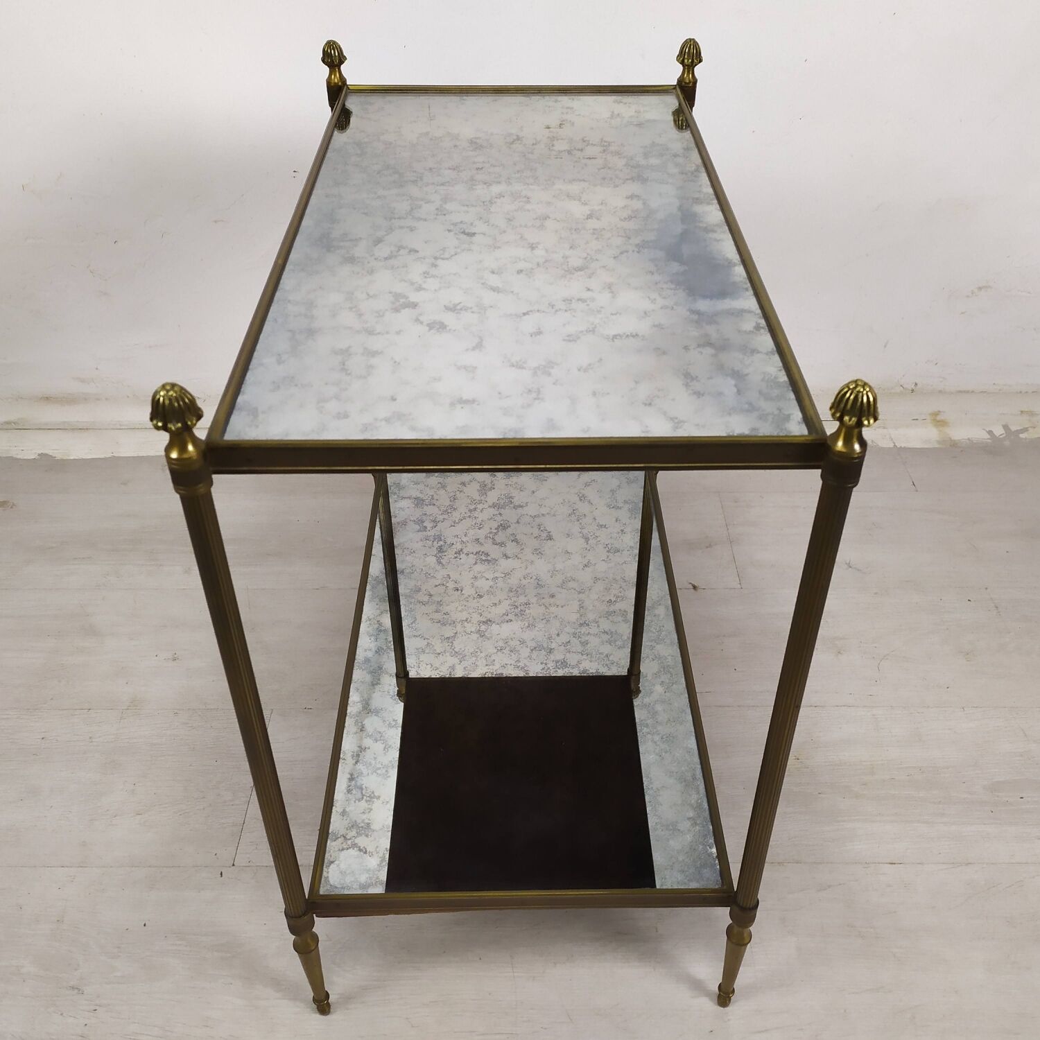 Louis XVI gilded brass console