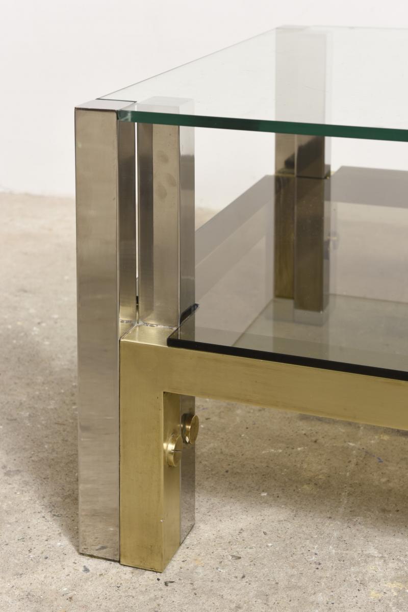 Coffee table in brass and glass 1960