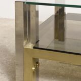 Coffee table in brass and glass 1960