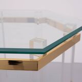 Table d'appoint en forme d'hexagone Hollywood Regency années 1970 France