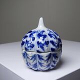 Small blue and white hand-painted vintage Chinese porcelain jewellery box.