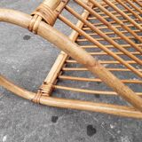 Rattan magazine door, vintage 60s