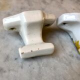 3 patères wall-makeers ceramic porcelain floral vintage 60 Samaritan France