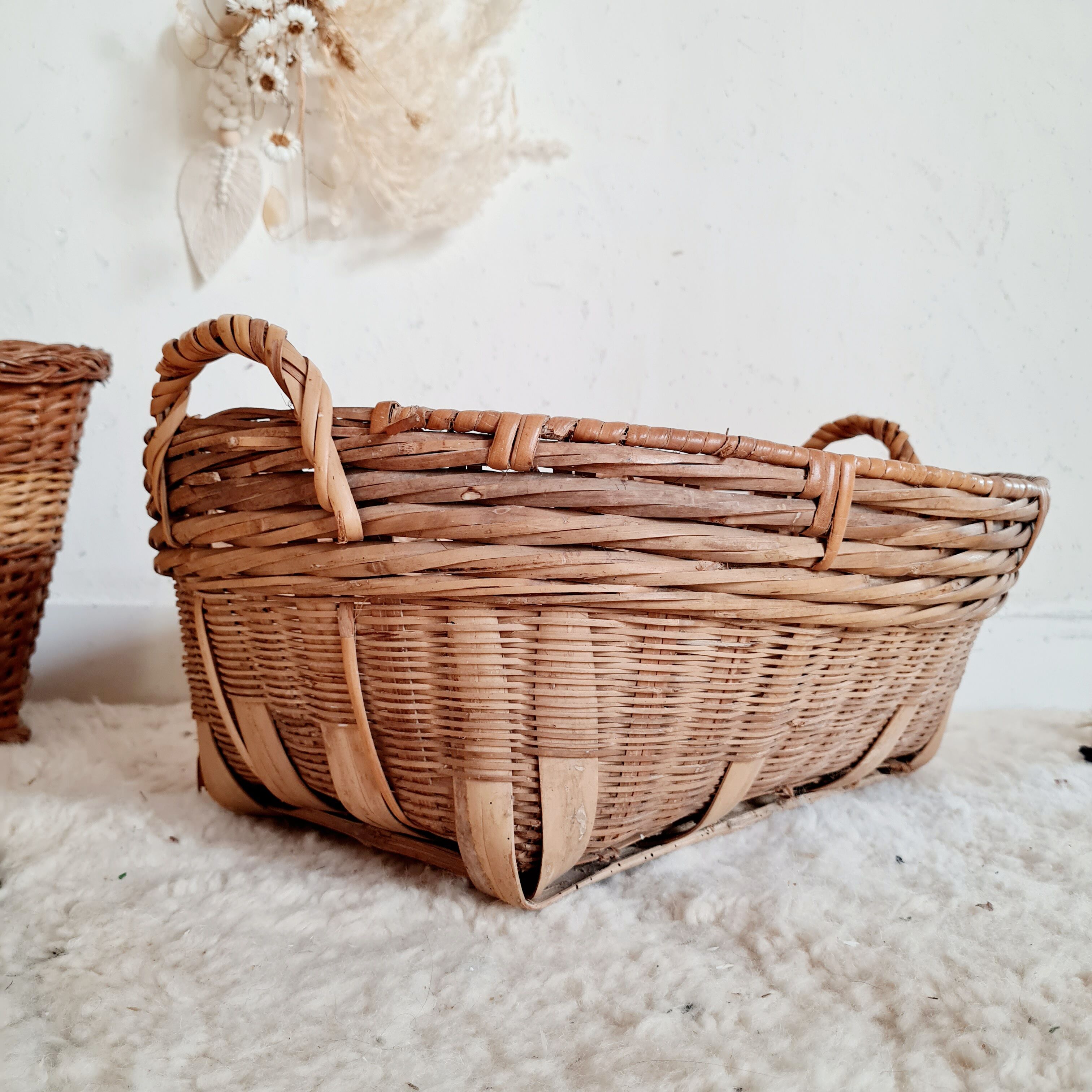Old rattan basket or basket