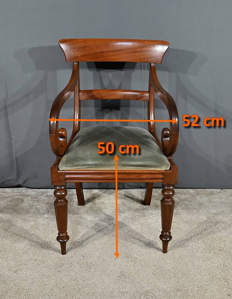 Armchair with Mahogany Crosses, Victorian period, England – 2nd part 19th century