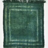 3x3 square green vintage rug 94x105cm