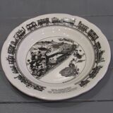 Set of 6 humorous plates on the Train Delarue-nouvellière Gien