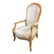 Fauteuil Voltaire XIXe en hêtre blond époque Louis-Philippe