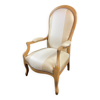 19th century Voltaire armchair in blond beech, Louis-Philippe period