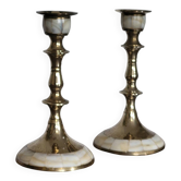 Mother-of-pearl candle holders