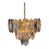 Chandelier JT Kalmar, verre taillé, 3 niveaux, Autriche, années 1970.