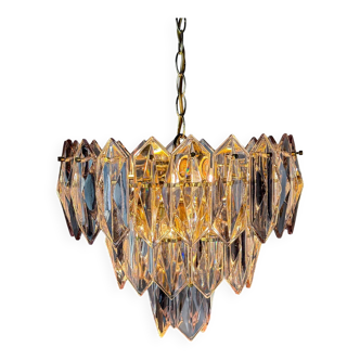 JT Kalmar chandelier, cut glass, 3 levels, Austria, 1970s