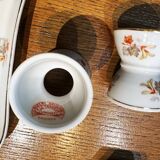 Service of 10 diabolo egg cups, 2 salt cellars and Haviland porcelain tray and