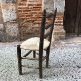 Brutalist straw chair