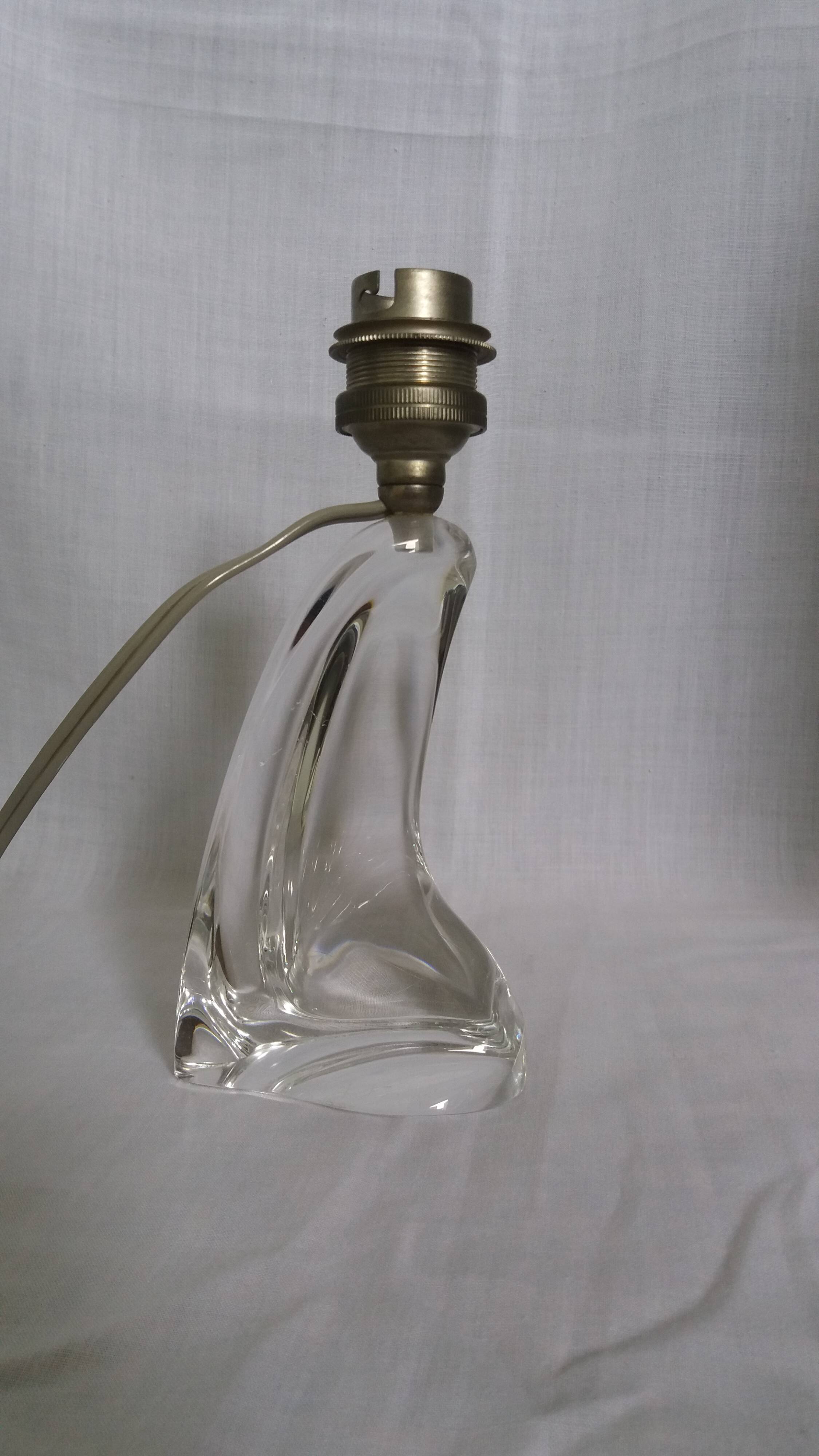 Lampe en cristal Daum France pied forme libre