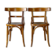 2 chaises bistrot par Fischel 1930 assises bois