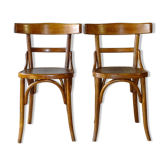 2 chaises bistrot par Fischel 1930 assises bois