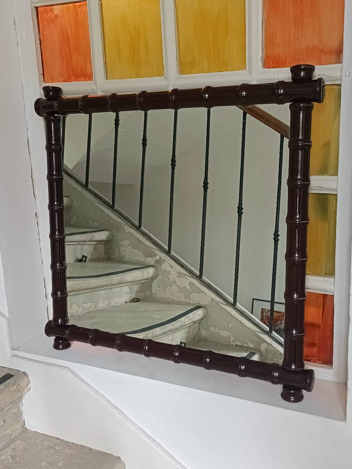 Vintage bamboo style mirror