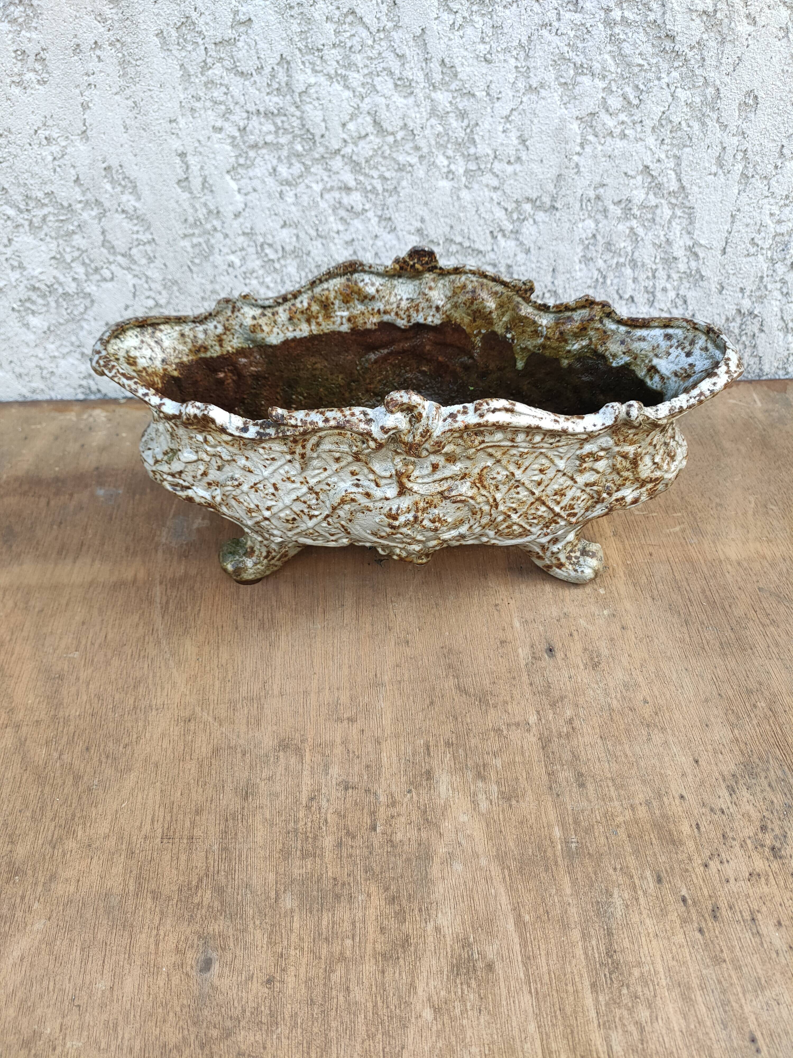 old cast iron planter