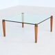 Table basse carrée Peter Ghyczy en laiton et verre, Pays-Bas, 1970