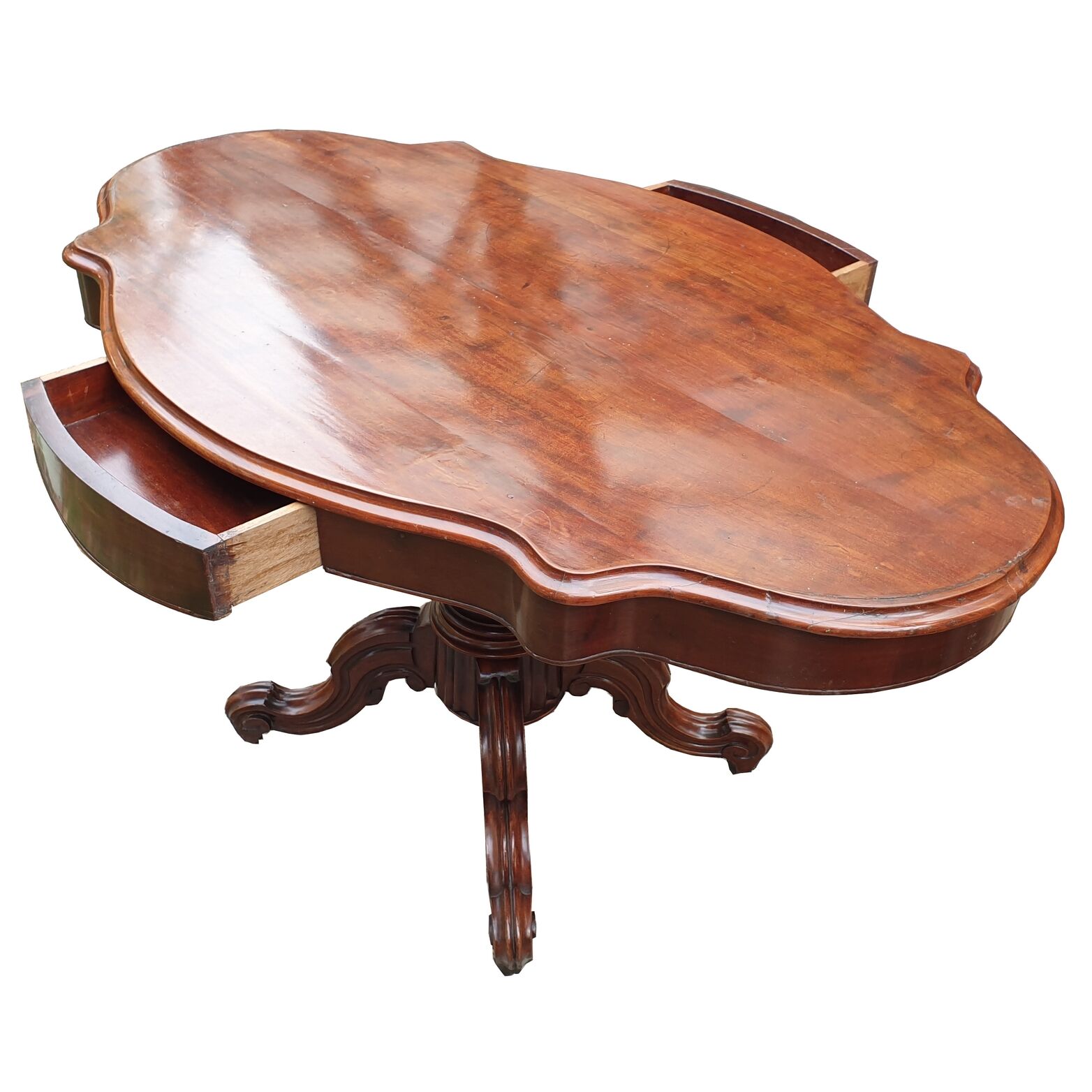 Mahogany violin pedestal table