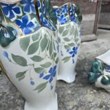 Set of two vases and a planter Luneville KG early 20th century