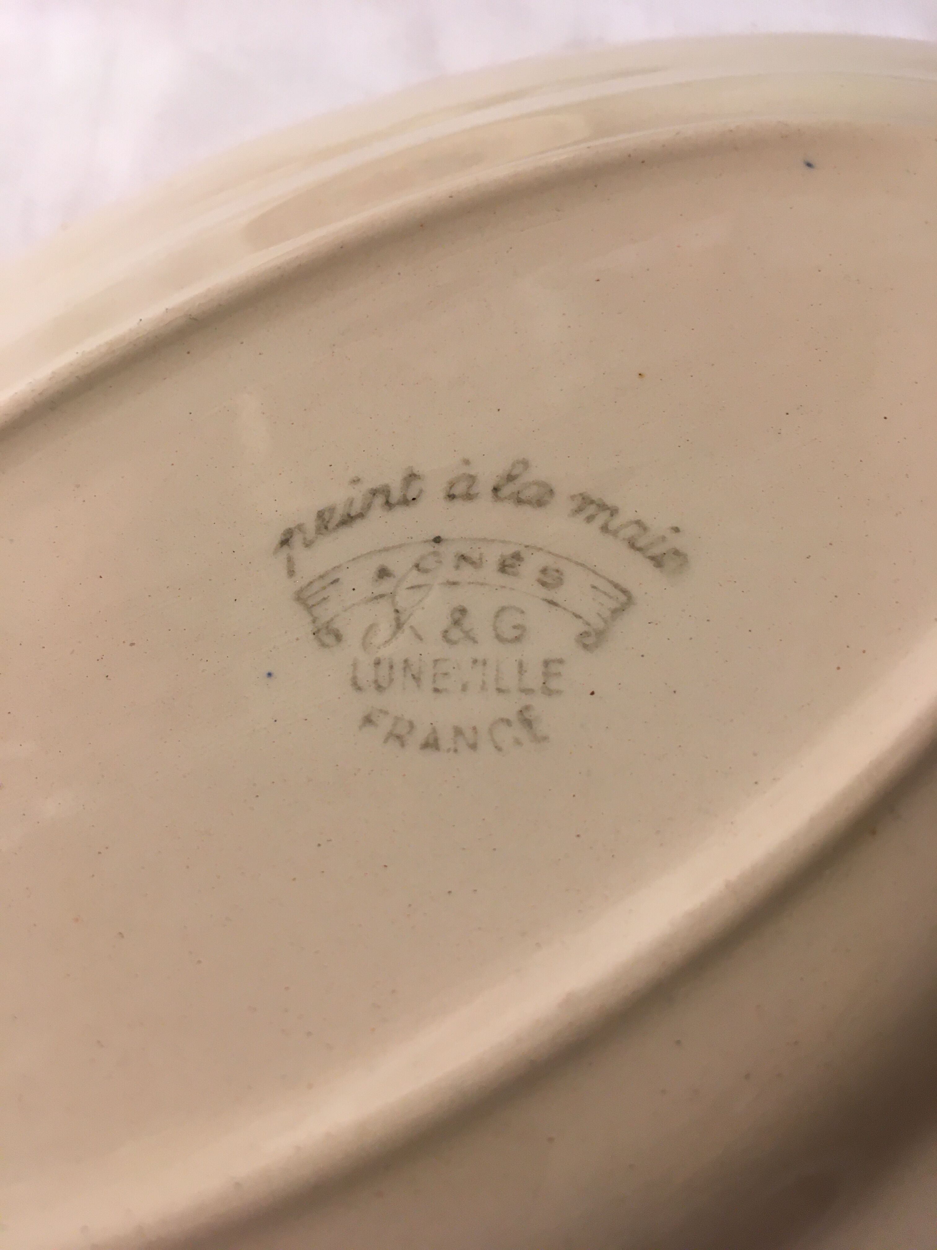 Duo of ravines in earthenware Lunéville model Agnes