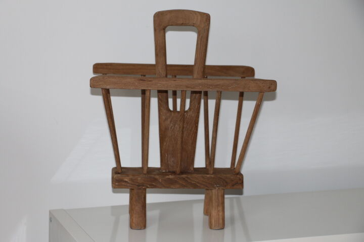 Brutalist magazine holder solid oak A