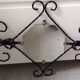 Wall coat rack in wrought iron and mirror 1950