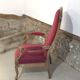 Voltaire red velvet armchair