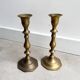 Ensemble de 2 porte-bougies en laiton vintage