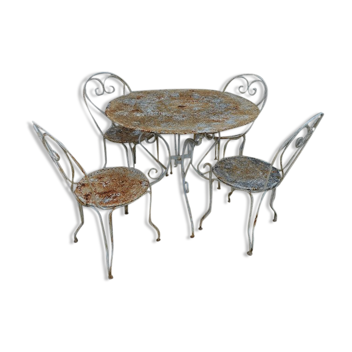 Salon de jardin en métal table & 4 chaises